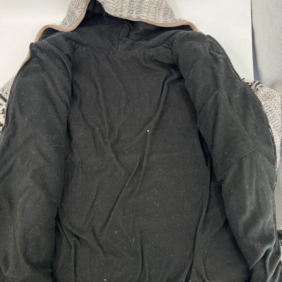 Women's Gray 100% Wool Hooded Knit Jacket | Size XL - Picture 3 of 10